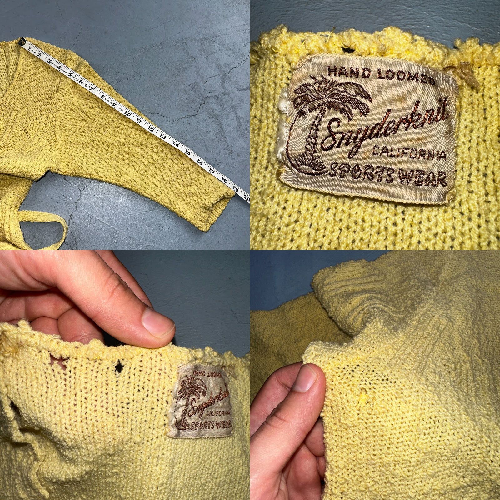 Vintage Vintage 1950s Snyderknit Yellow Knit Dress Sheath Cocktail S Women's Size S / US 4 / IT 40 - 8 Thumbnail