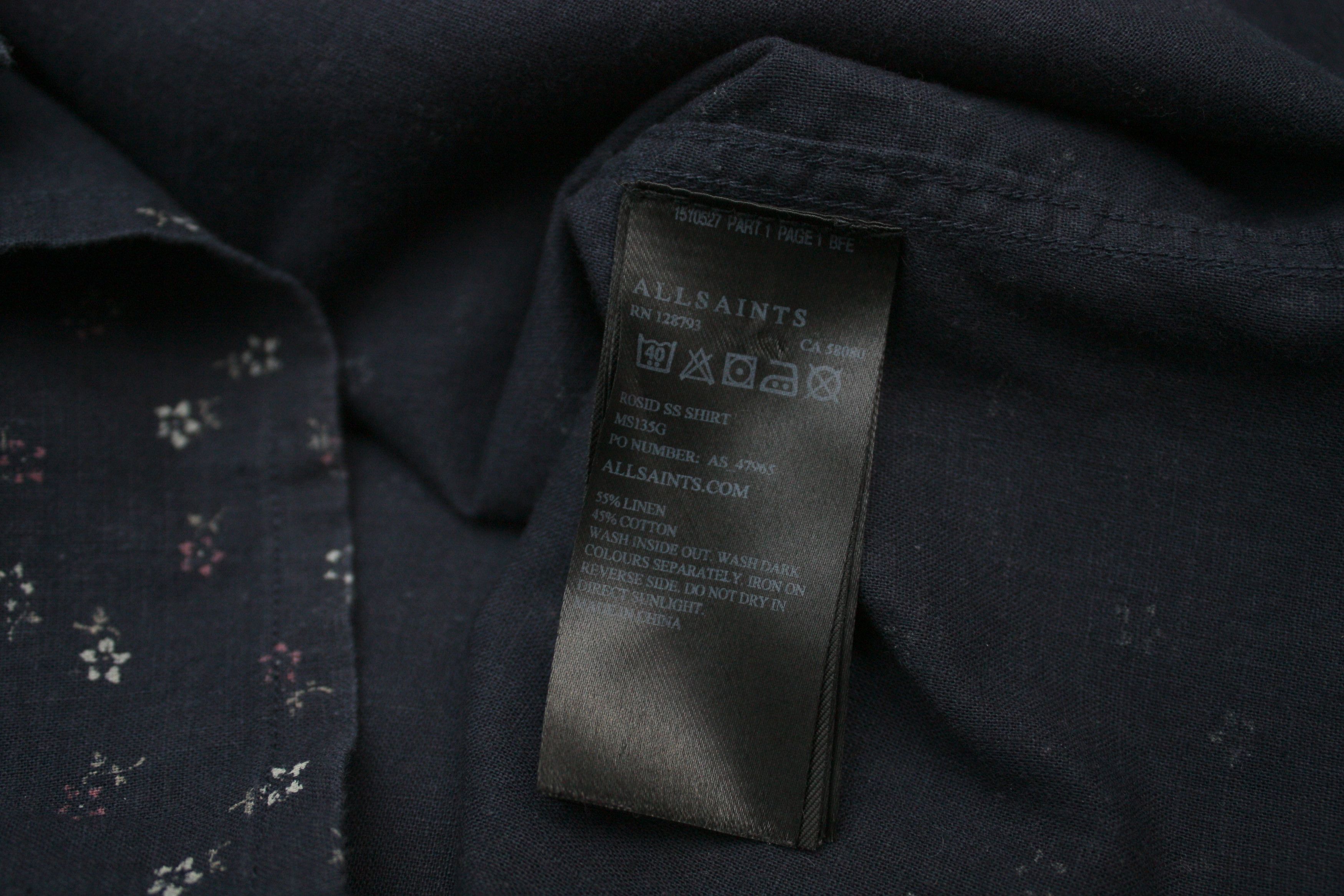 Allsaints All Saints Rosid SS Shirt Navy Linen Short Sleeve Small Size US S / EU 44-46 / 1 - 5 Thumbnail