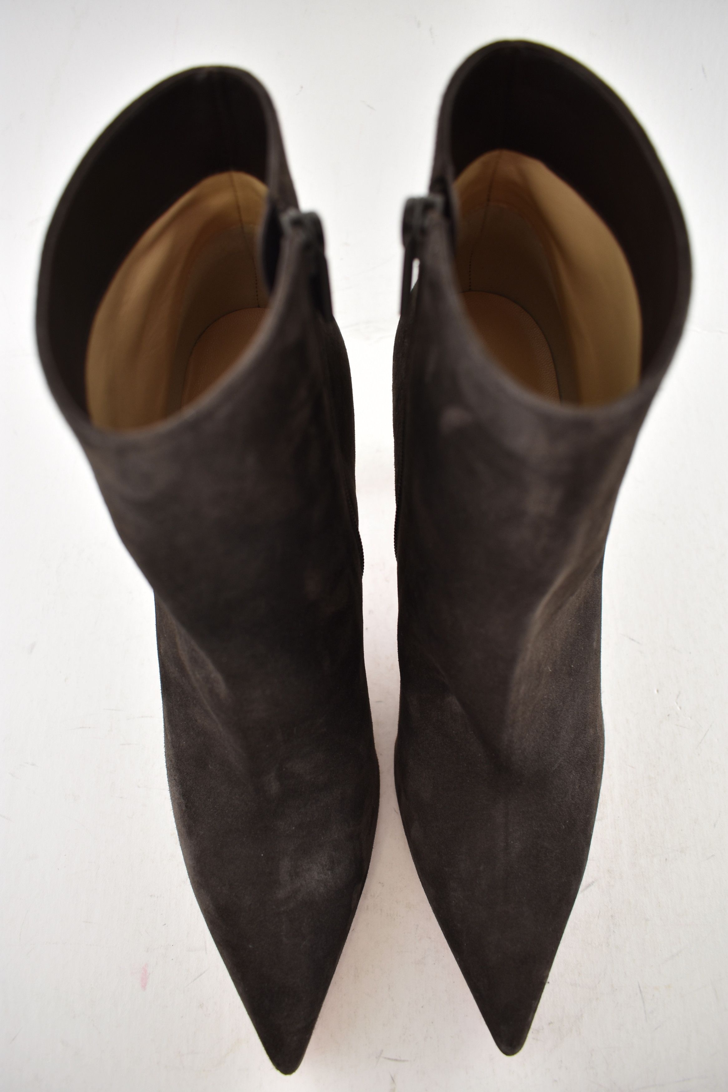 Vibella Booty 85 Cafe Brown Suede Pointed Heel Bootie 39