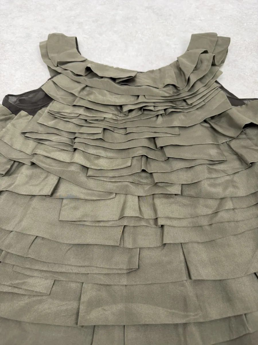 chloma SS2006 Chloé Khaki Green Relief Silk Tank Top Size S / US 4 / IT 40 - 9 Thumbnail