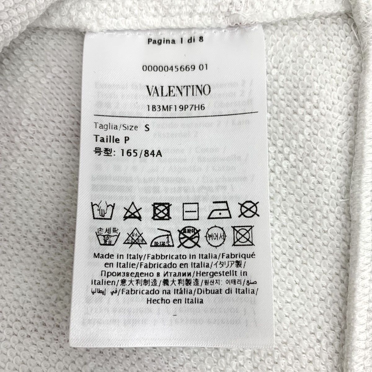 Valentino Valentino White Cotton Collared Long Sleeve Sweatshirt K26WX Size US S / EU 44-46 / 1 - 7 Thumbnail