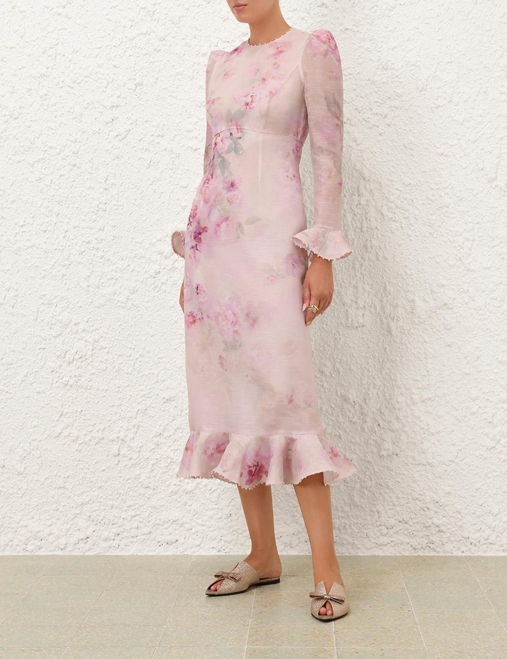 Zimmermann oc11z1025 Crush Flower Midi Dress in Multicolor Size M / US 6-8 / IT 42-44 - 6 Thumbnail