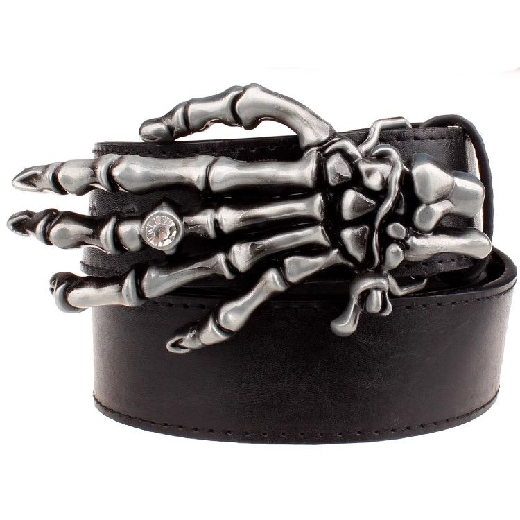 Designer Skull Punk Vintage Belt Riveted Belts Menswear Accessories Size ONE SIZE - 3 Thumbnail