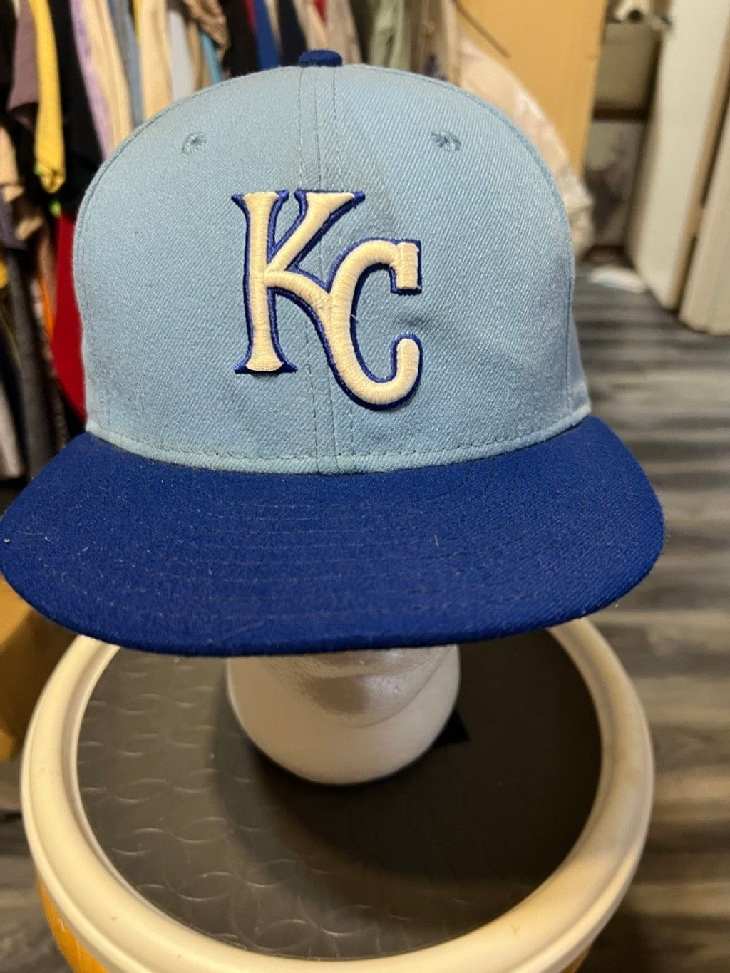 New Era Men's New Era Kansas City Royals Hat Light Blue Royal Blue Size 30 - 1 Thumbnail