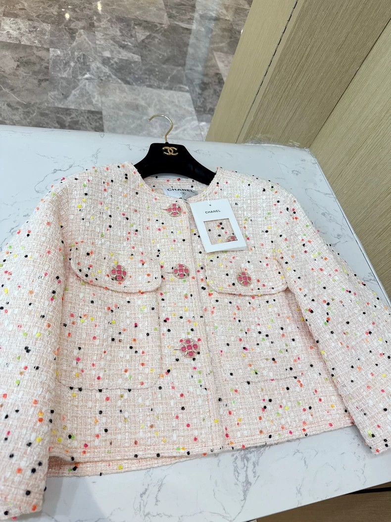 Chanel Chanel 19ss Pink Glass Button Silhouette Jacket Size US XS / EU 42 / 0 - 1 Thumbnail