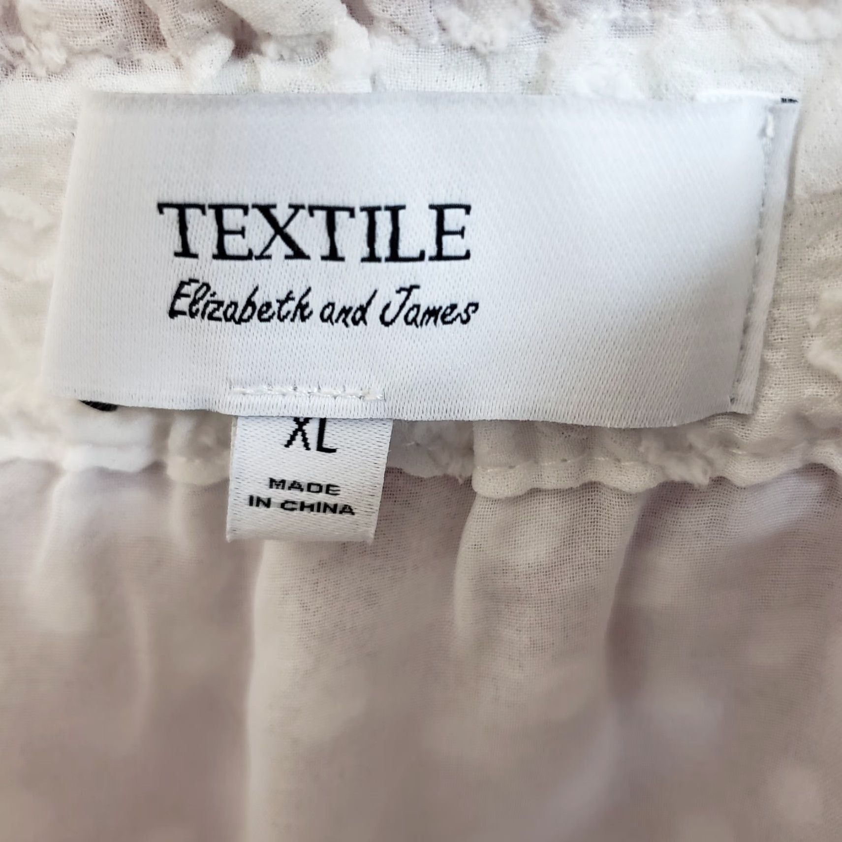 Elizabeth and James Textile Elizabeth and James Womens Off The Shoulder Top XL White Swiss Dot Blouse Shirt Size XL / US 12-14 / IT 48-50 - 5 Thumbnail