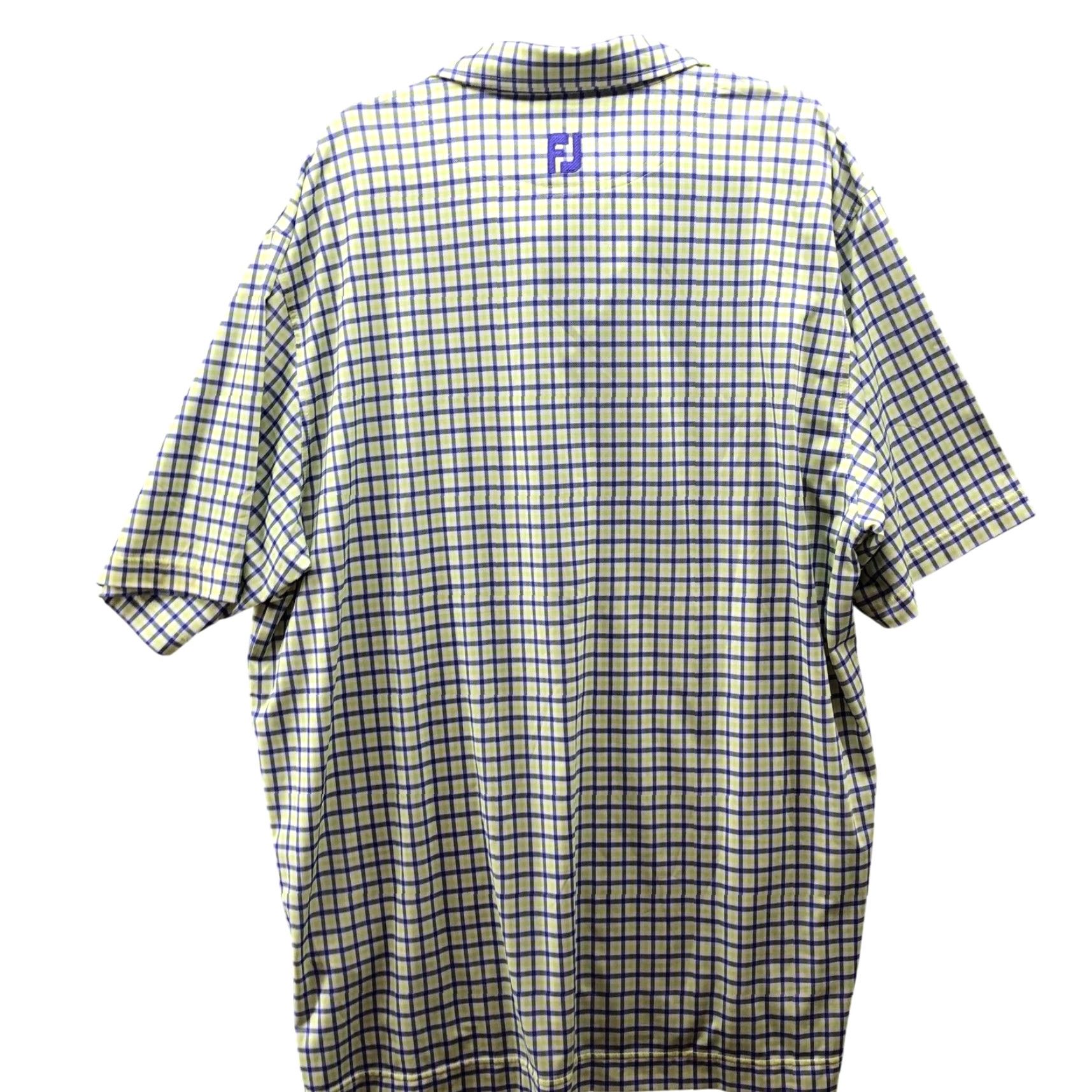 Footjoy FootJoy Polo Shirt Mens XL Short Sleeve Yellow Plaid Performance Golf Shirt Size US XL / EU 56 / 4 - 2 Thumbnail