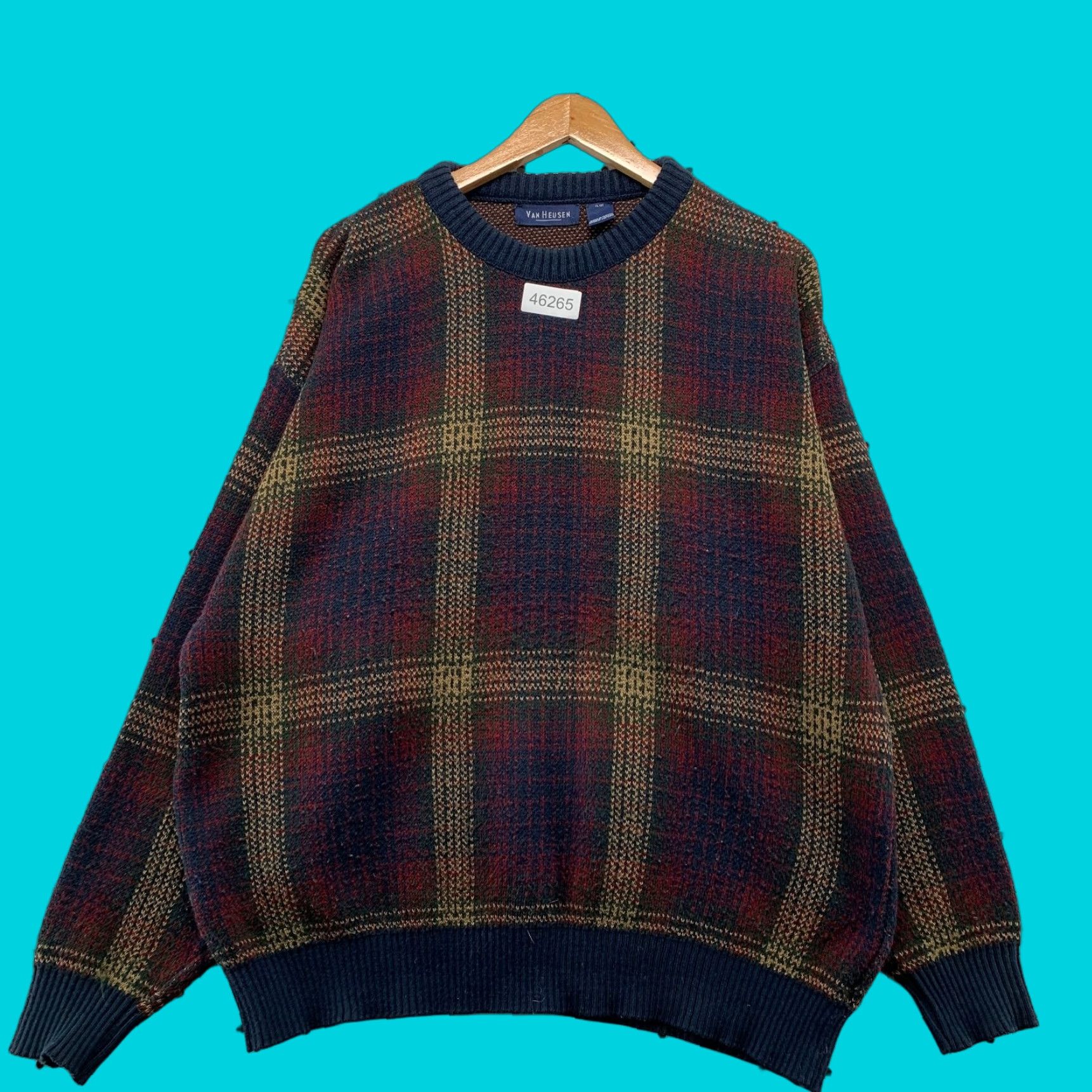 Van Heusen VINTAGE Van Heusen Sweater Mens Large Blue Red Plaid Grandpa Dad Retro Acrylic Size US L / EU 52-54 / 3 - 1 Thumbnail