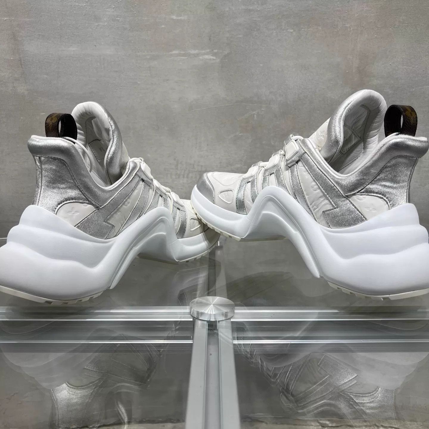 Louis Vuitton LV Silver Monogram Full Print Dad Sneaker UK3 Size US 5.5 / IT 35.5 - 5 Thumbnail