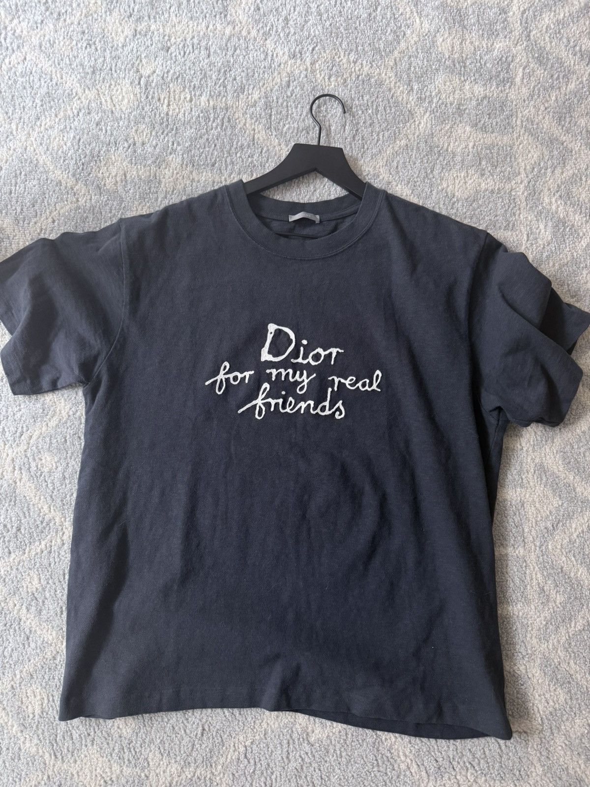 Dior “For My Real Friends” Tee – Washed Black / Vintage Fade Size US XL / EU 56 / 4 - 9 Thumbnail