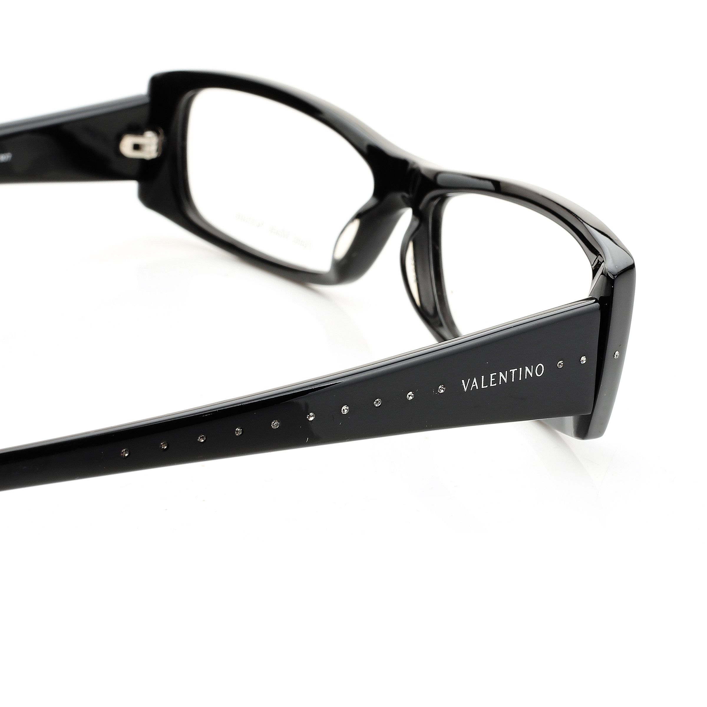 Valentino Valentino '00s Black Crystals Plastic Flat Glasses Size ONE SIZE - 2 Thumbnail
