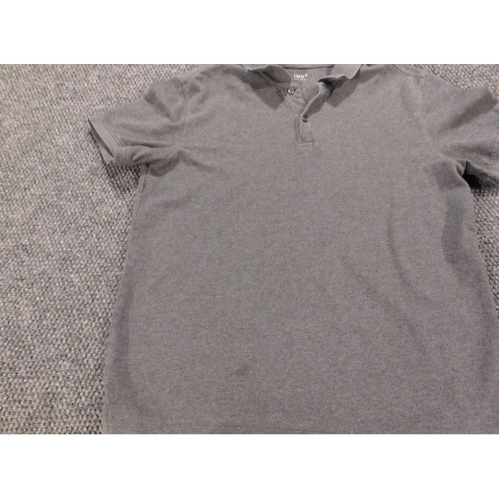 Gap Gap Mens Polo Shirt M Gray Classic Button Casual Knit Short Sleeve Regular Fit Size US M / EU 48-50 / 2 - 3 Thumbnail