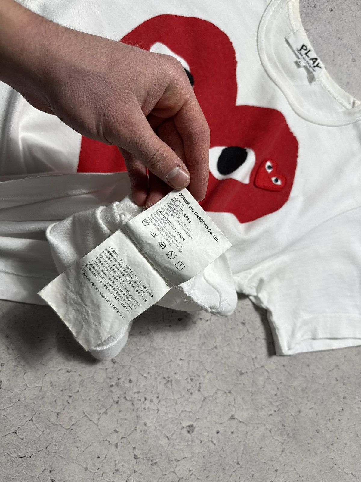 Comme des Garcons PLAY Play Comme des Garcons Love Big Logo White T-Shirt CDG Size L / US 10 / IT 46 - 7 Thumbnail