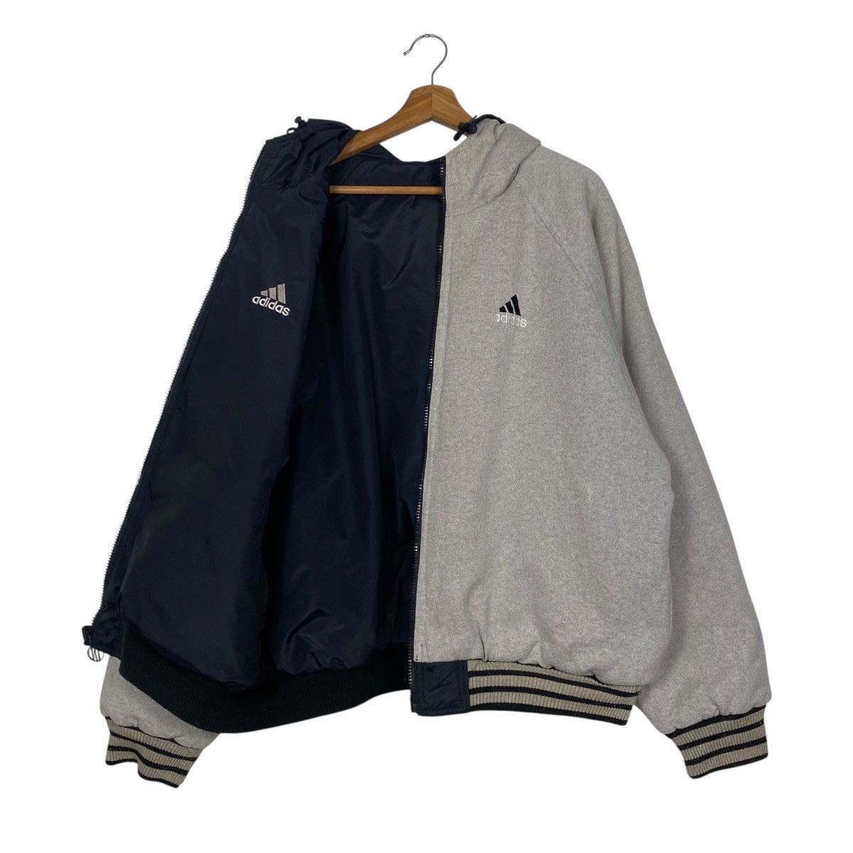 Adidas Vintage Adidas reversible hoodie jacket Size US L / EU 52-54 / 3 - 12 Thumbnail