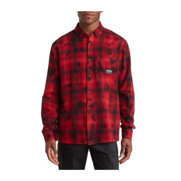 Oakley Oakley Mens Logo Red Black Cabin Plaid Flannel Collared Butt Size US M / EU 48-50 / 2 - 1 Thumbnail