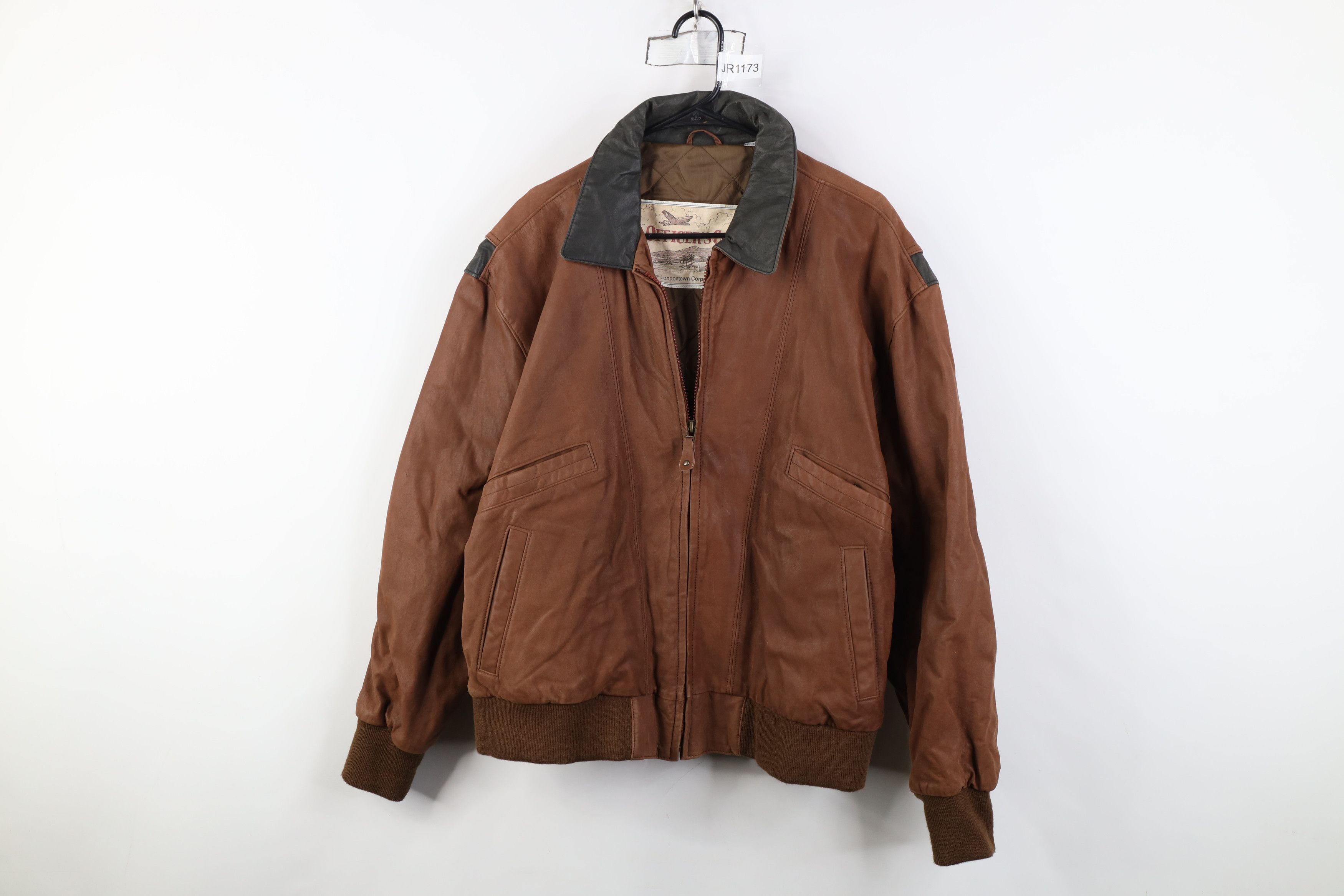 Vintage Vintage 90s Streetwear Leather Flight Bomber Jacket Brown Size US L / EU 52-54 / 3 - 1 Thumbnail