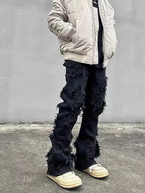 VIBE High street black raw edge ripped jeans Size US 32 / EU 48 - 8 Thumbnail