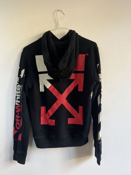 Off white diagonal hot sale split logo hoodie