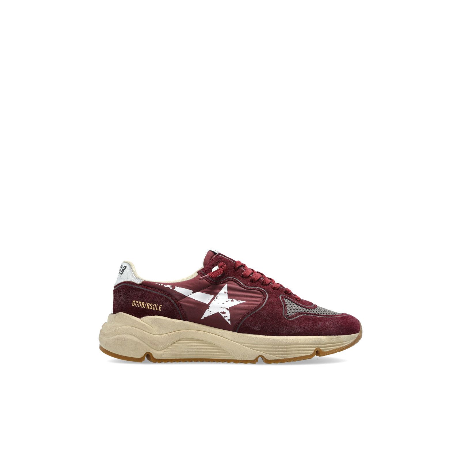 GOLDEN GOOSE Running Sole Men's White/Burgundy Sneakers New