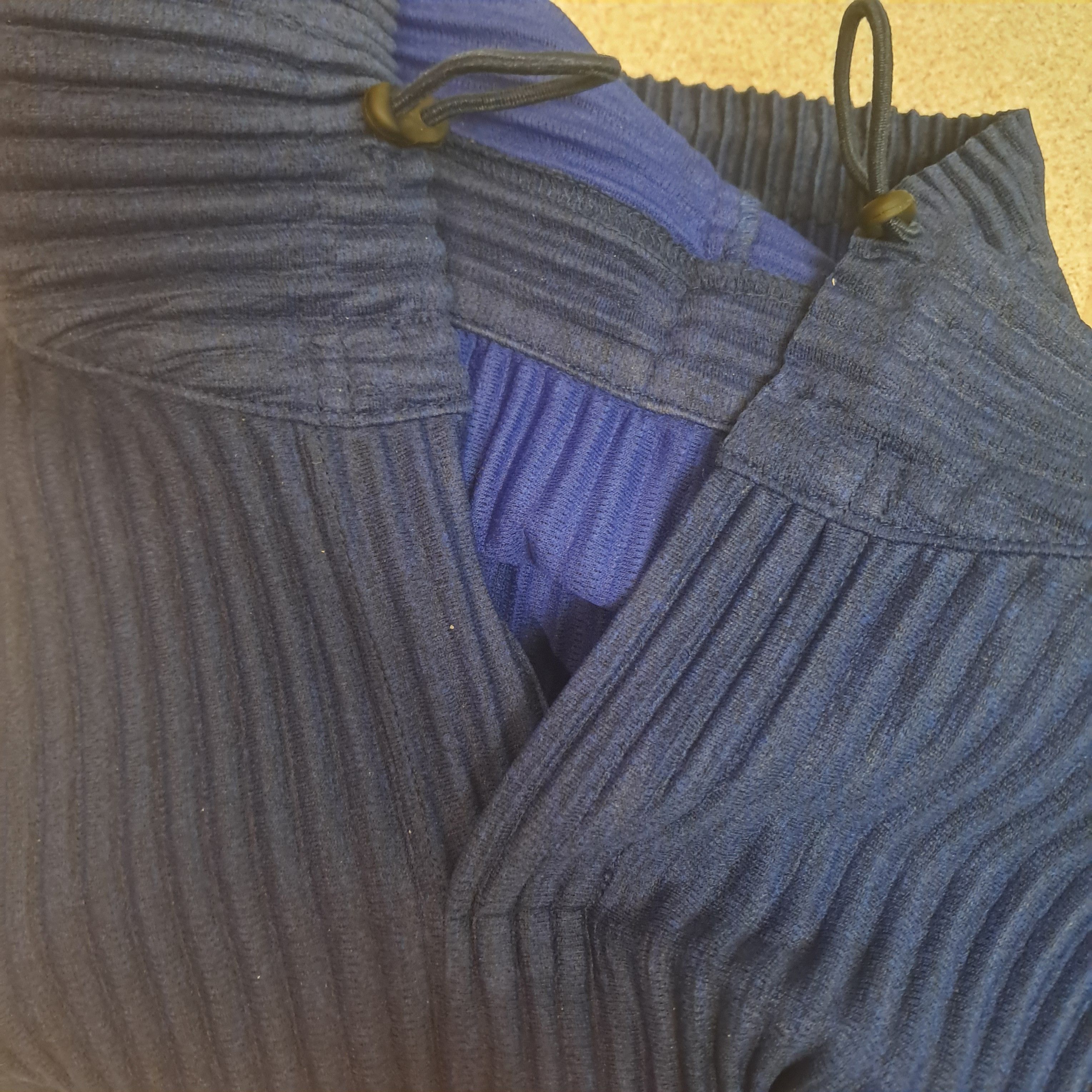 Blue pleated issey miyake hoodie