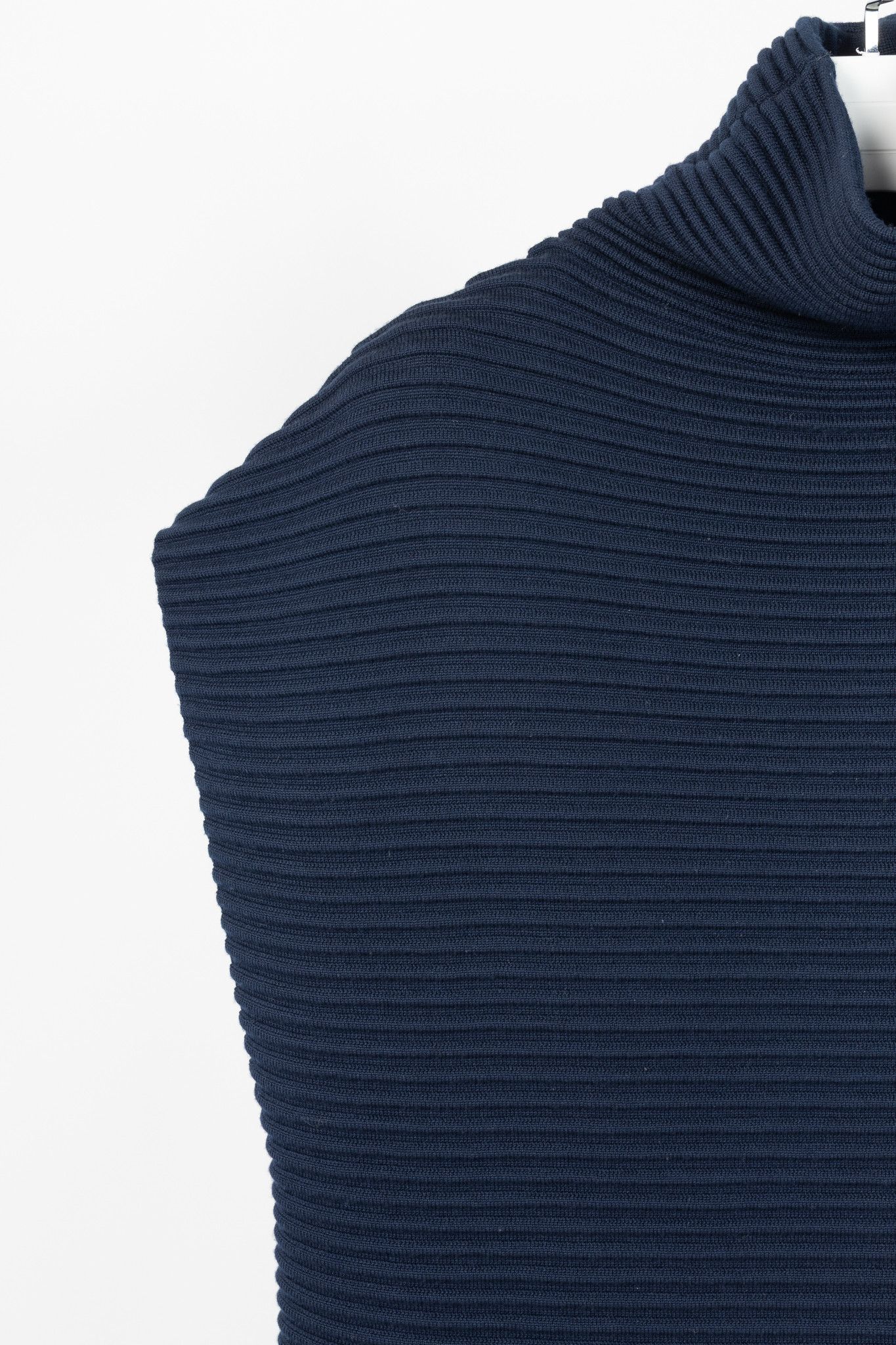 Victoria Beckham Victoria Victoria Beckham Navy Funnel Neck Ottoman Sweater Size S / US 4 / IT 40 - 6 Thumbnail