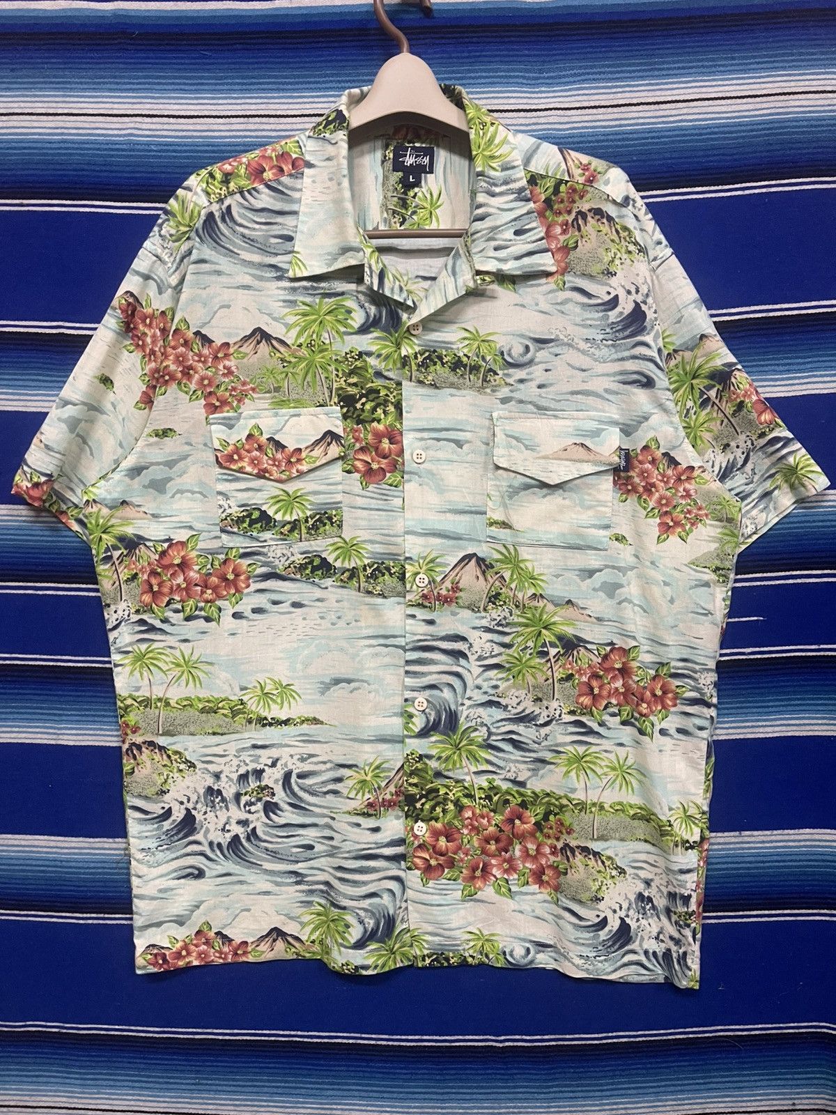 Streetwear × Stussy × Vintage Vintage Stüssy Hawaiian rayon