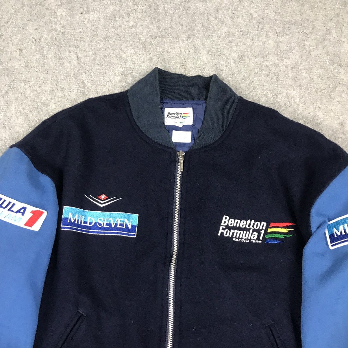 Gear for Sports × United Colors Of Benetton 2000s BENETTON FORMULA 1 X MILD SEVEN WOOL BOMBER JACKET Size US M / EU 48-50 / 2 - 2 Thumbnail