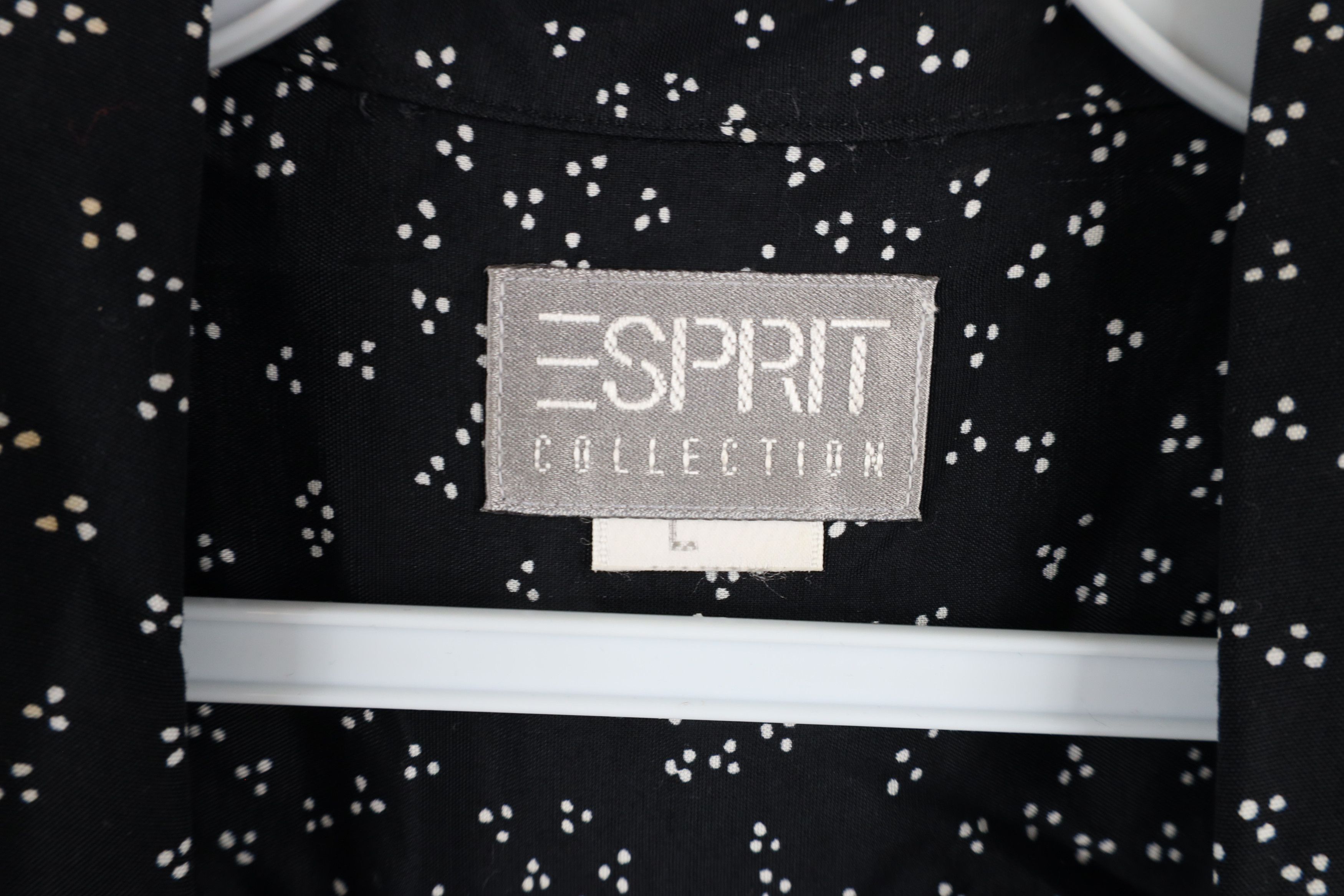 Esprit × Vintage Vintage 90s Esprit Rayon Looped Collar Button Shirt Black Size L / US 10 / IT 46 - 4 Thumbnail