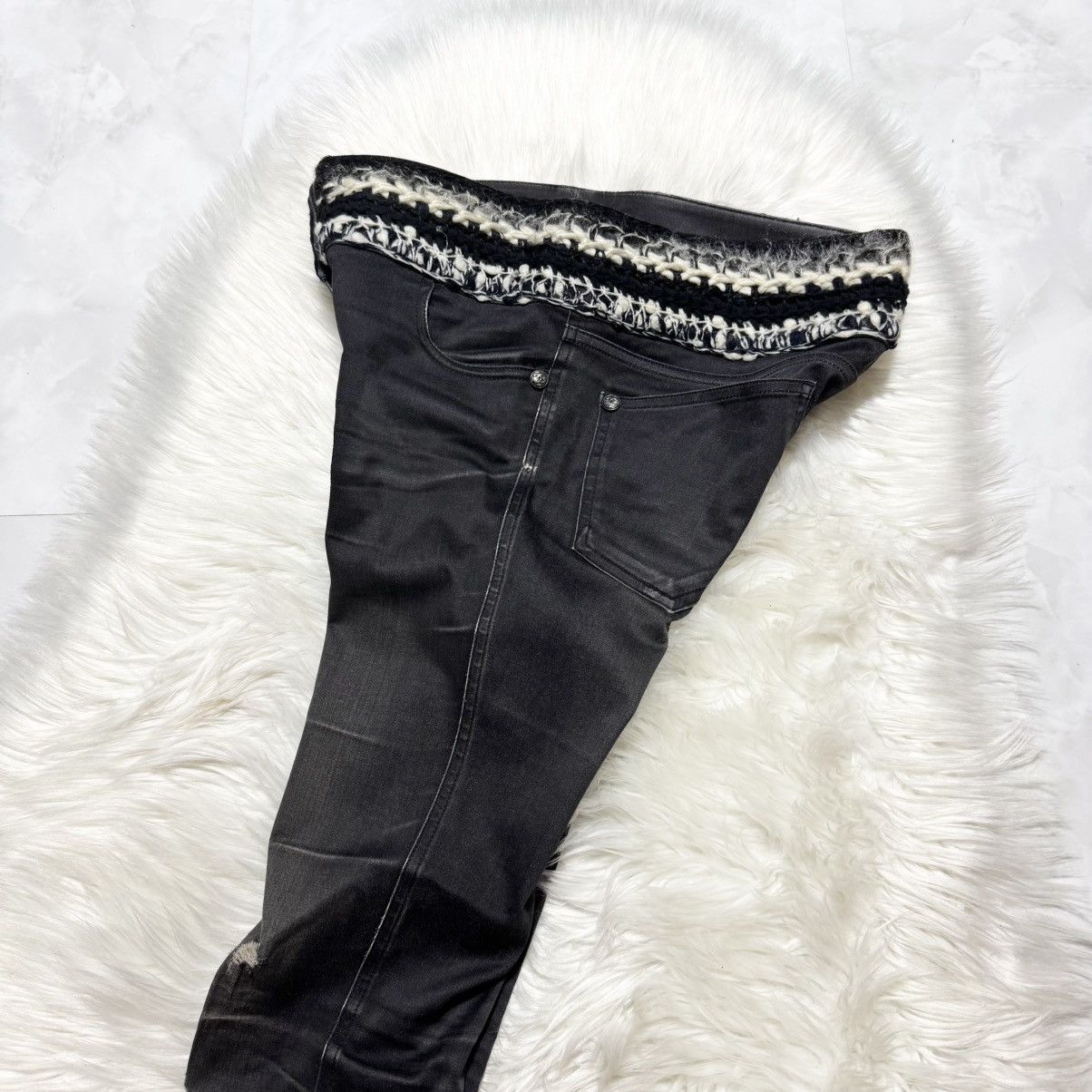 Chanel Chanel COCO button waist tweed stretch denim pants jeans Size 26" / US 2 / IT 38 - 9 Thumbnail