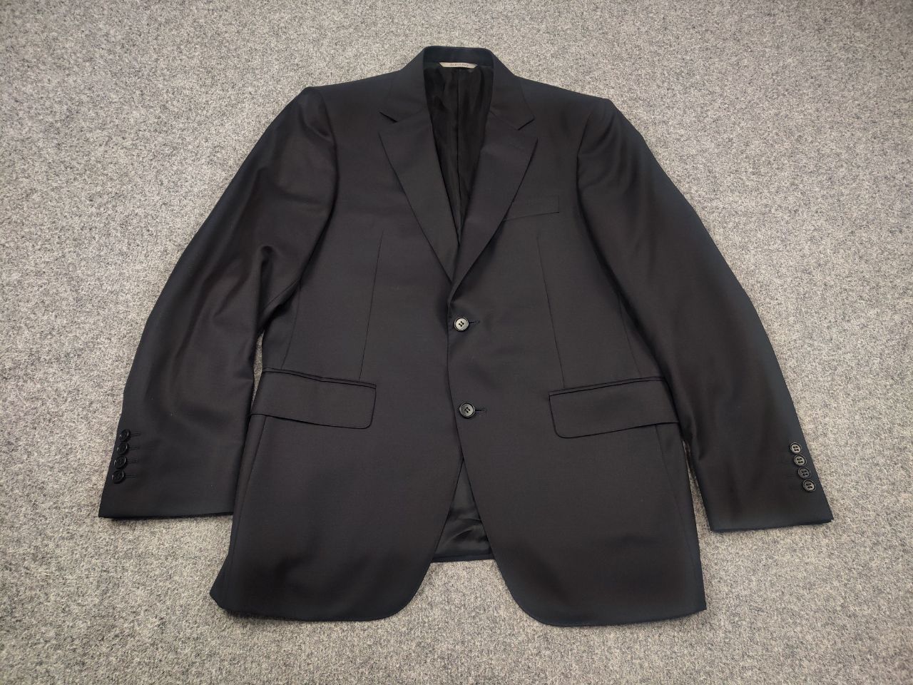 Canali Canali Italy Design 2 buton Business Classic Suit Black wool Size 50R - 4 Thumbnail