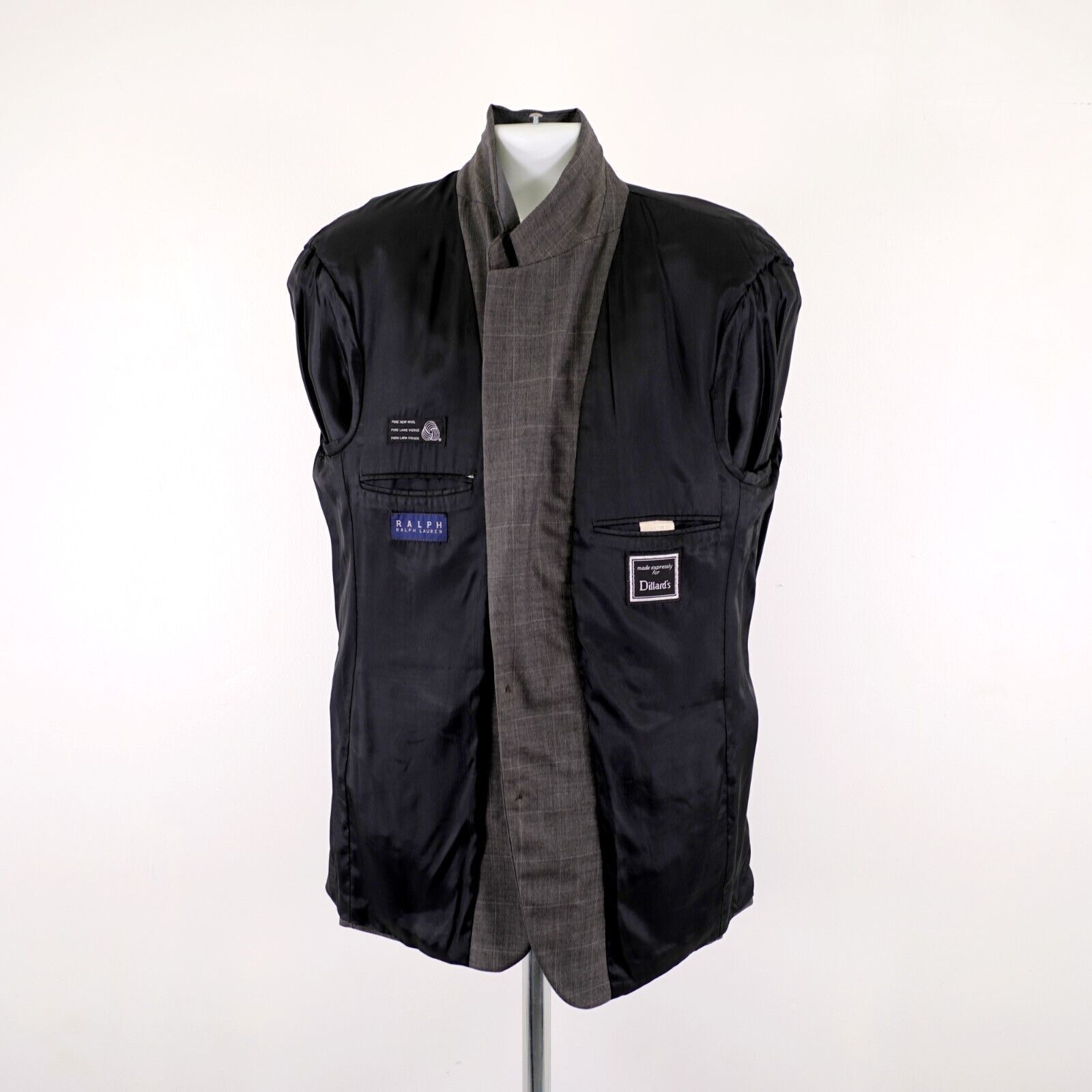 Ralph Lauren Ralph Lauren Wool Gray Sharkskin Windowpane 42R Or 44R Slim Size 42R - 12 Thumbnail