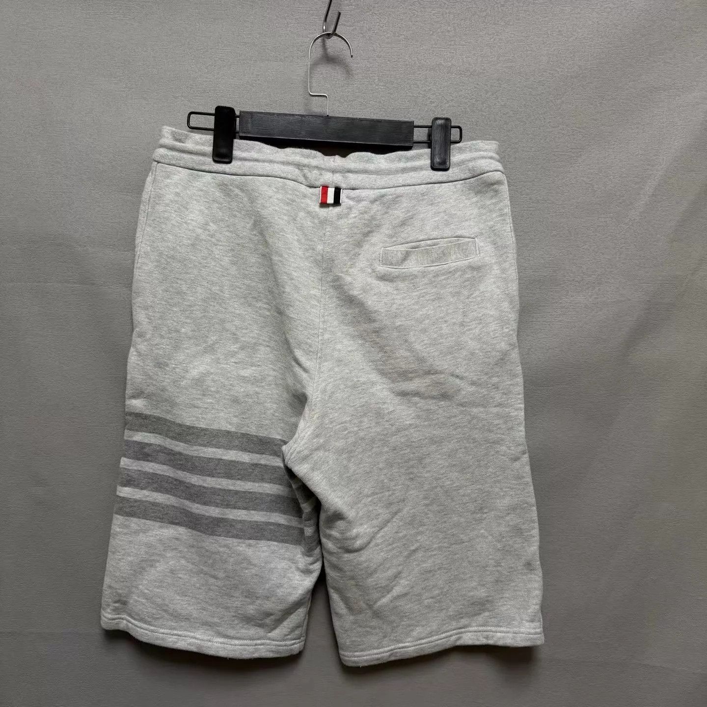 Thom Browne TB 4-bar stripe drawstring short light gray 2 like new Size US 31 - 4 Thumbnail
