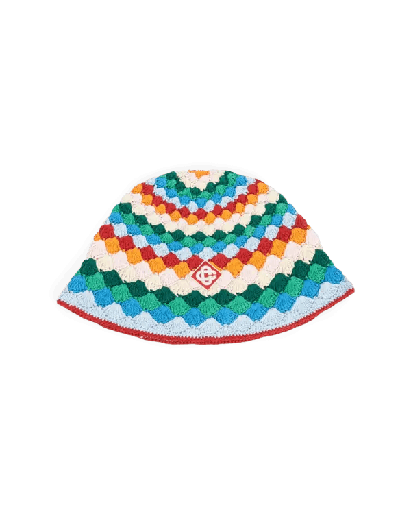 Casablanca o1mle0326 Size: M / Shell Striped Crochet Bucket Hat / Cap Size ONE SIZE - 1 Thumbnail