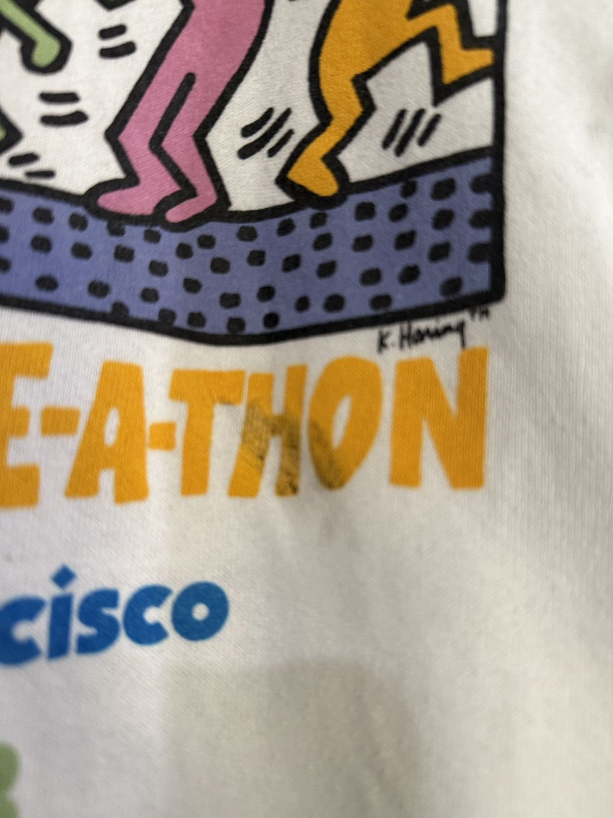 Keith Haring × Vintage Vintage 90s Keith Haring Aids Dance Pop art Sweatshirt Size US M / EU 48-50 / 2 - 4 Thumbnail