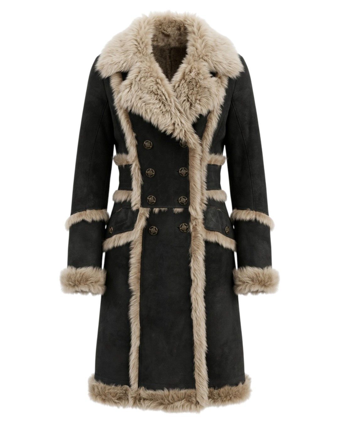 Roberto Cavalli MONGOLIAN LAMB SHEARLING LEATHER HEAVY COAT Size S / US 4 / IT 40 - 1 Thumbnail