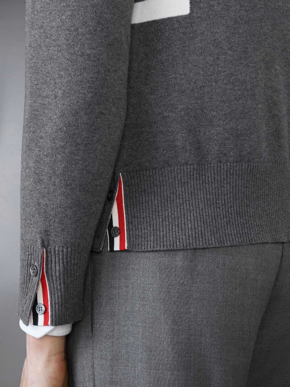 Thom Browne o1s22i1n1124 4-Bar Cotton Cardigan in Grey Size US S / EU 44-46 / 1 - 4 Thumbnail