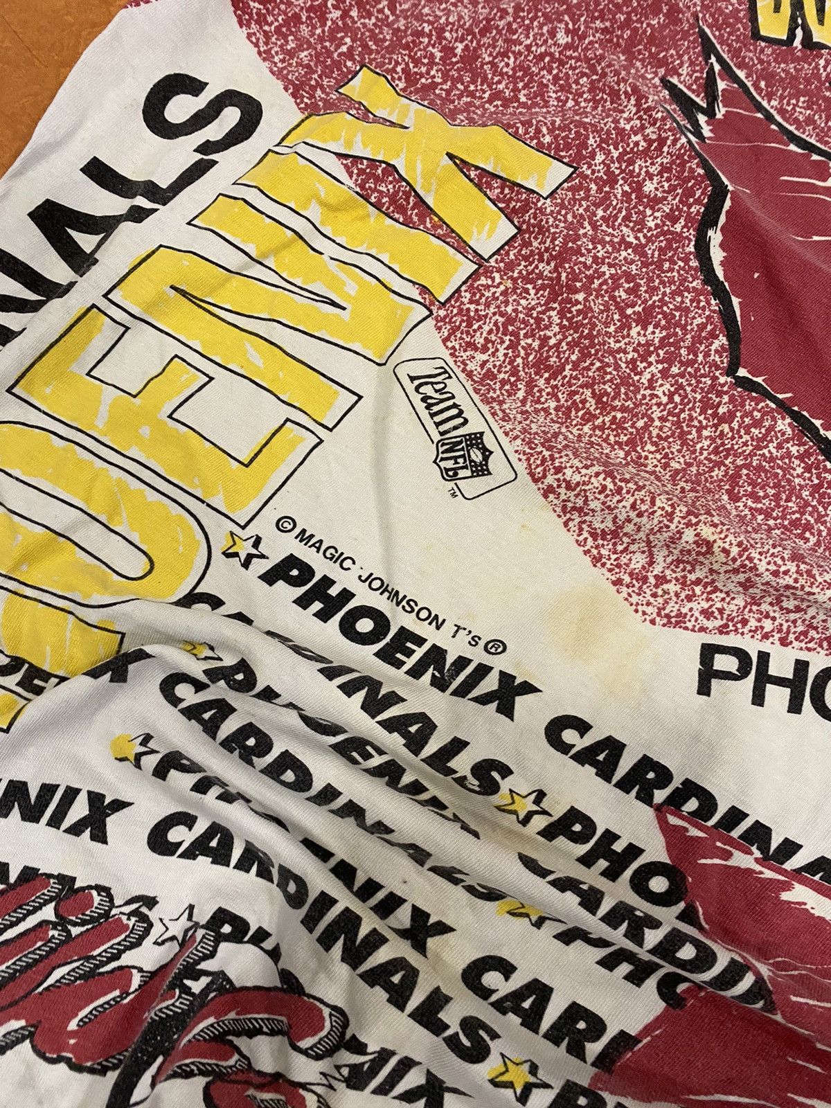 NBA × Vintage Vintage PHOENIX CARDINALS Magic Johnson T Shirt All Over NBA Size US XL / EU 56 / 4 - 3 Thumbnail