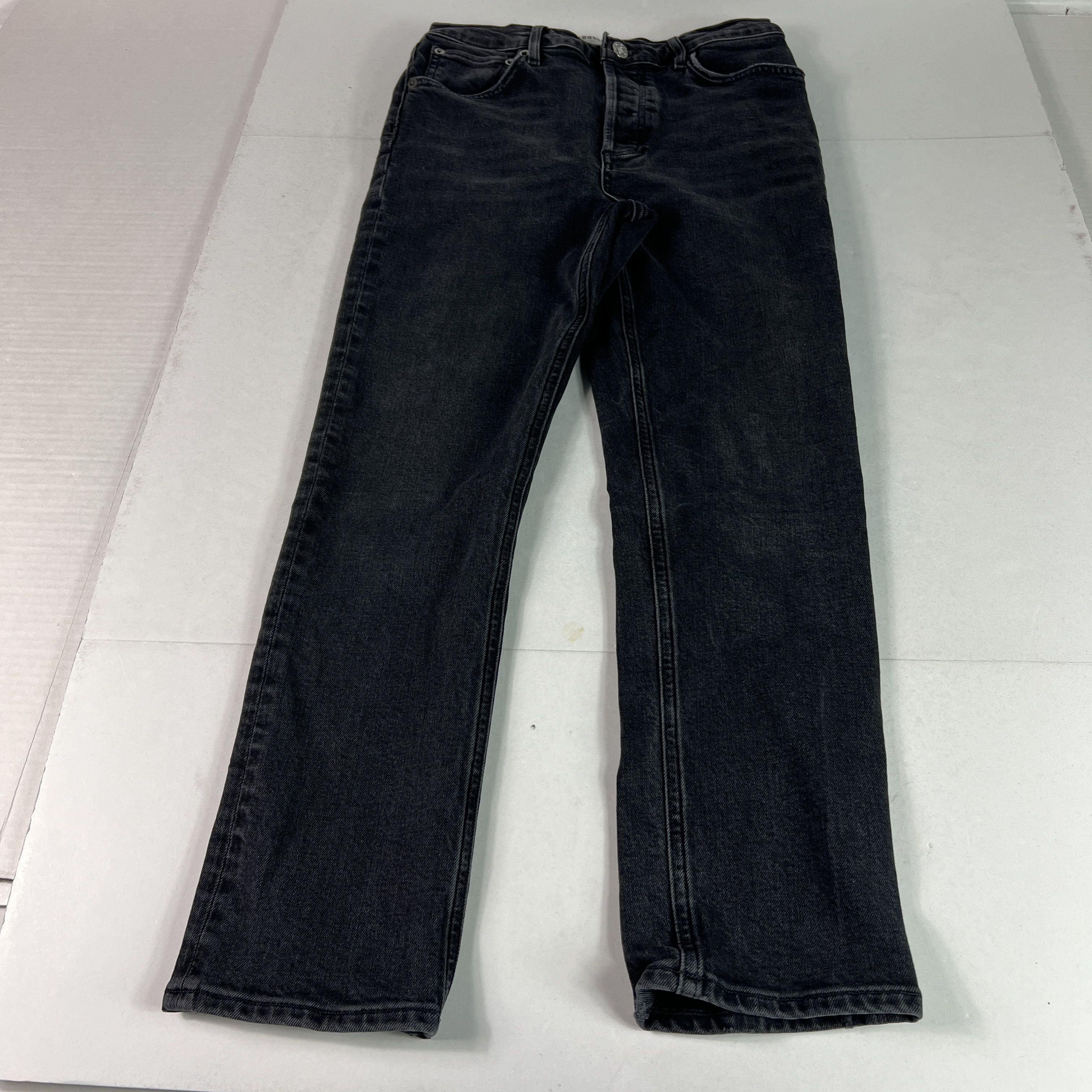 Agolde AGOLDE Jeans Riley Crop Mid Rise Straight Black Faded Denim Size 26" / US 2 / IT 38 - 1 Thumbnail