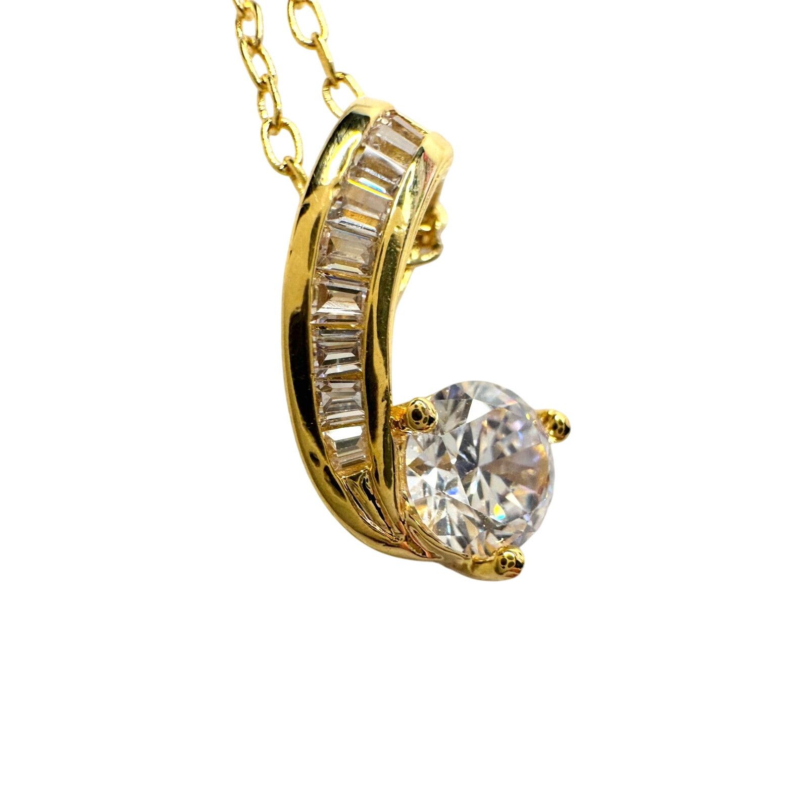 Other Pretty 18kt Gold Plated Topaz and Zirconia Swirl Necklace Size ONE SIZE - 4 Thumbnail
