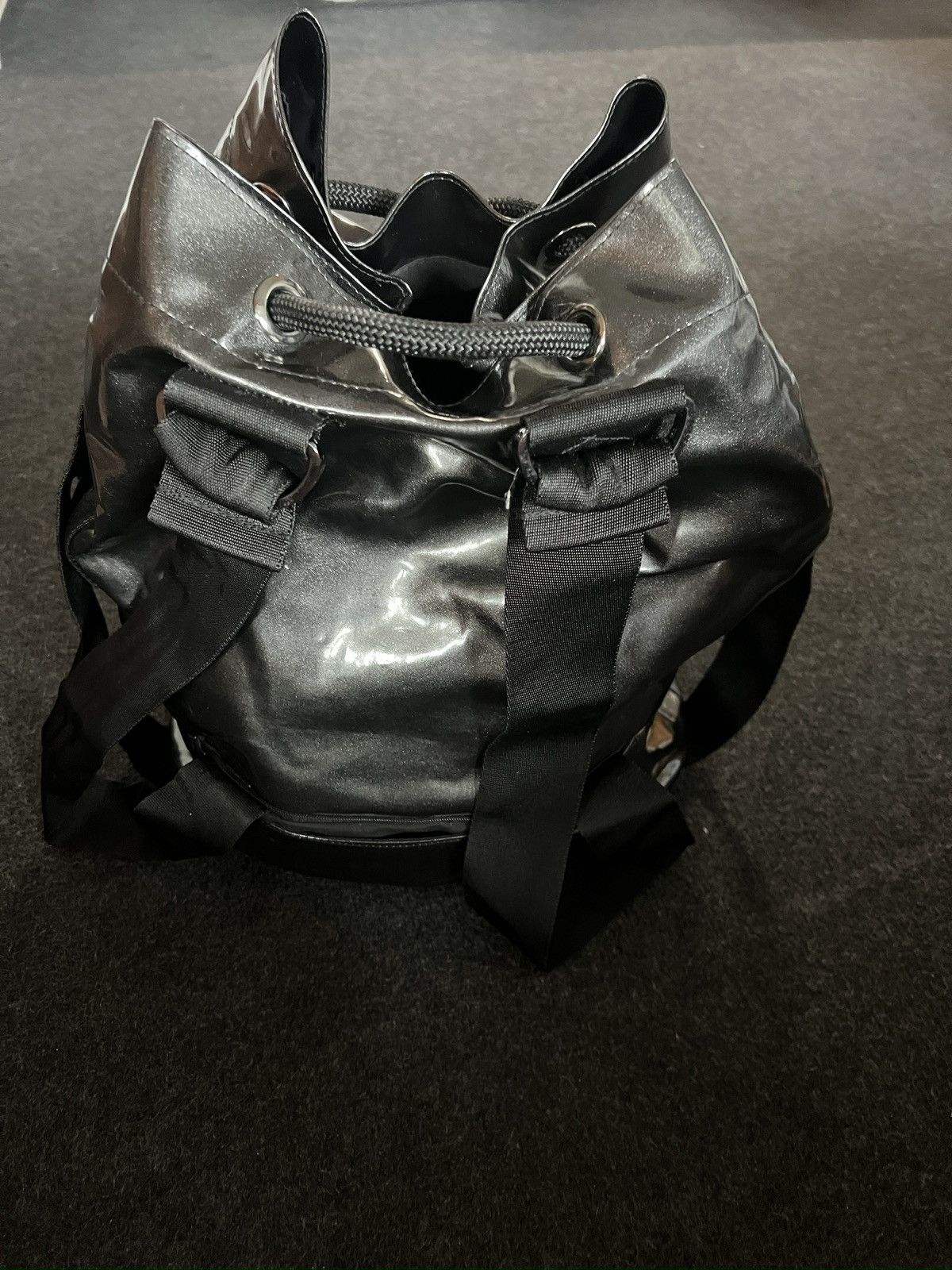 Adidas × Japanese Brand × Stella McCartney Stella McCartney pour adidas black glossy handbag, backpack Size ONE SIZE - 5 Thumbnail
