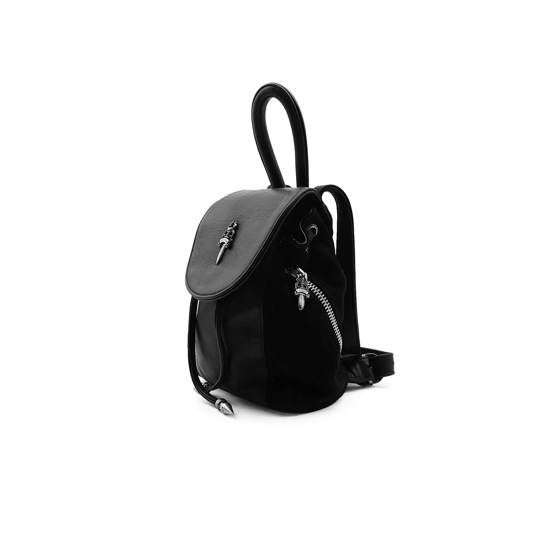Chrome Hearts Chrome Hearts Silver Dagger Suede Black Bucket Backpack Size ONE SIZE - 2 Thumbnail