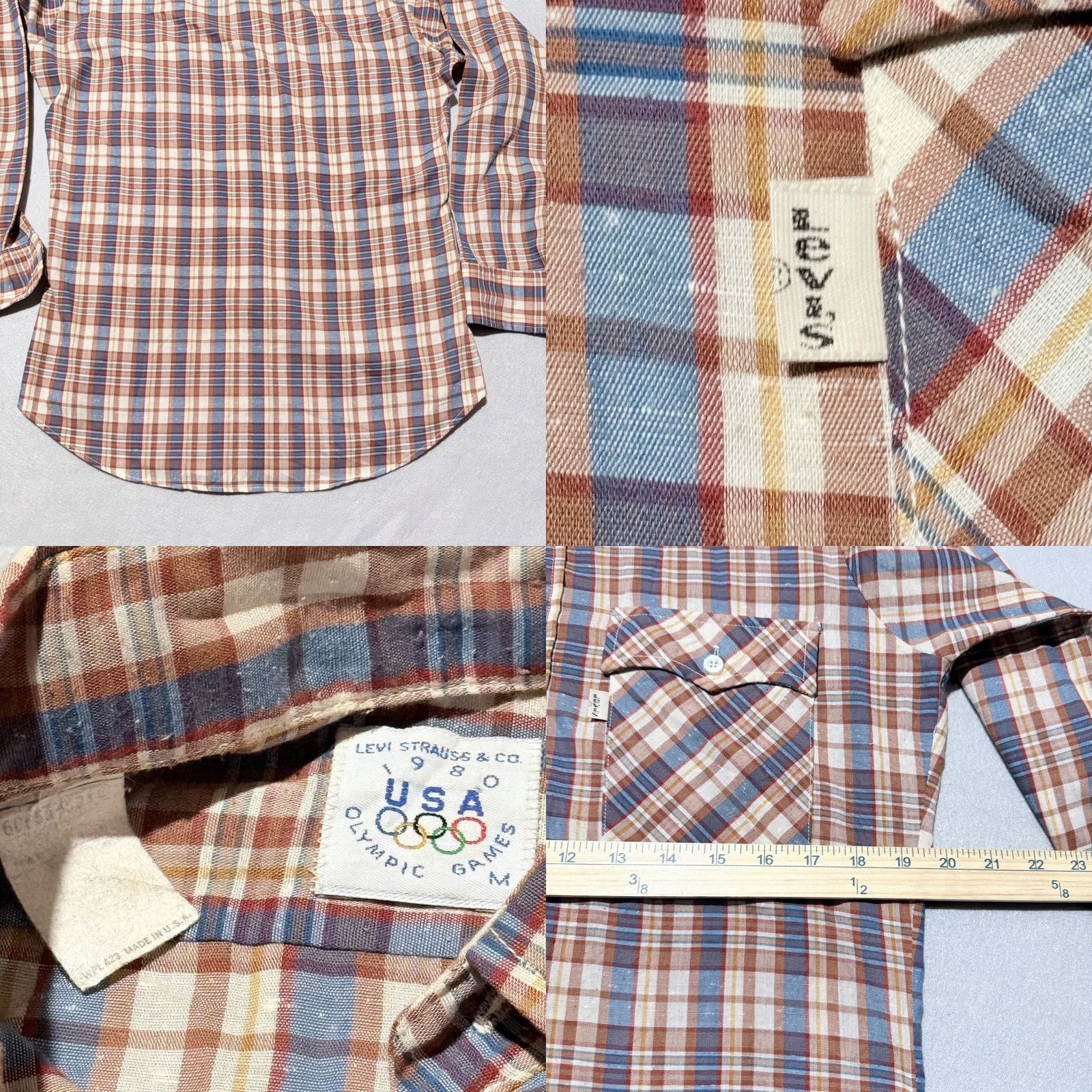 Levi's VTG Levi’s Shirt Men USA Olympic Multi Plaid Long Sleeve Medium Size US M / EU 48-50 / 2 - 8 Thumbnail