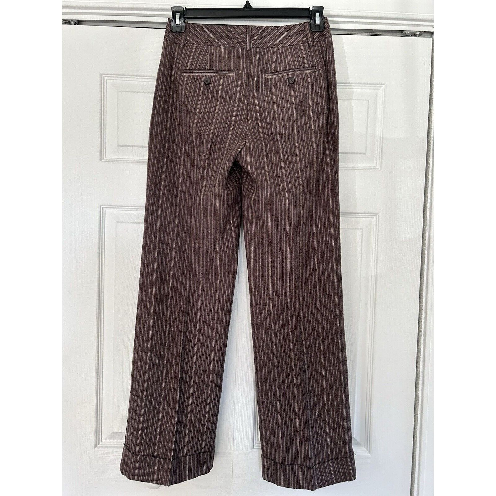 Van Heusen Van Heusen Studio Brown Multicolored Pin Stripes Wide Leg Cu Size 26" / US 2 / IT 38 - 2 Thumbnail