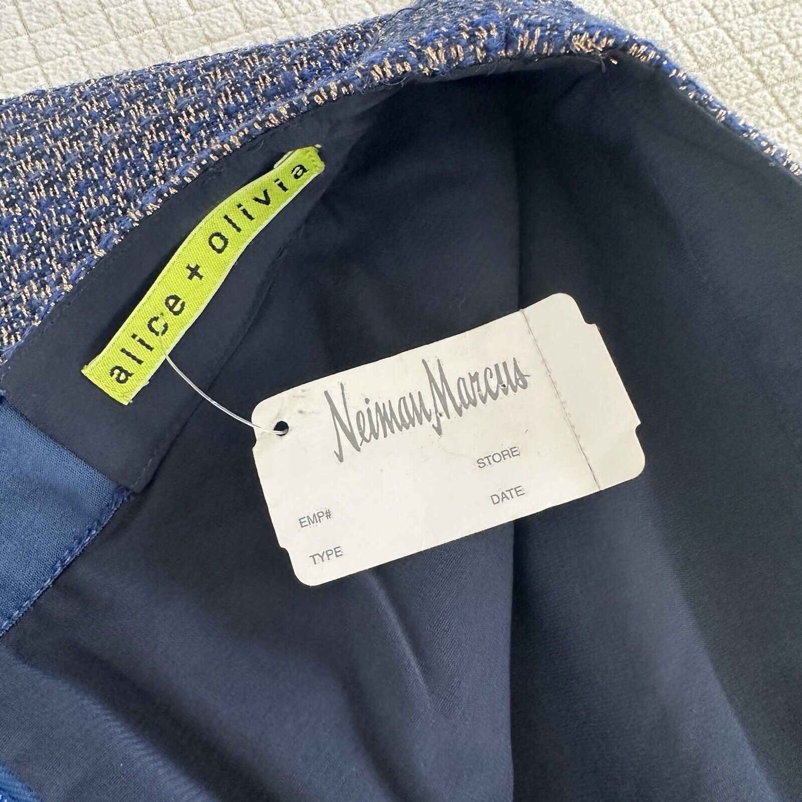 Alice + Olivia Alice Olivia Metallic Navy Mini Skirt Size 2 NWT Size 26" / US 2 / IT 38 - 8 Thumbnail