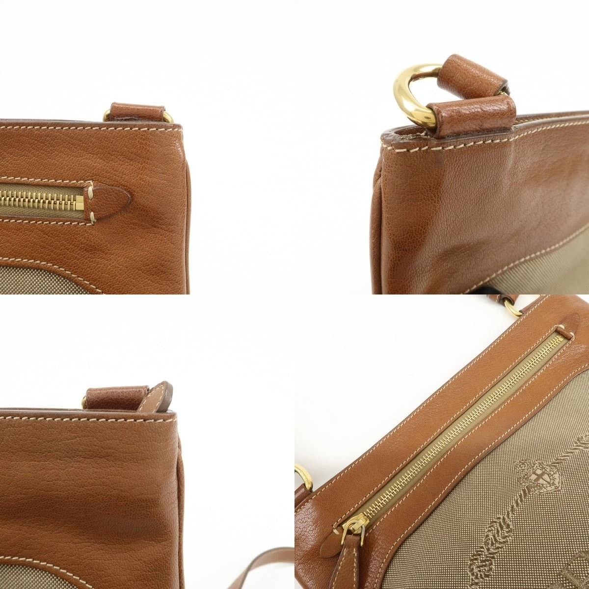 Prada Prada Logo Jacquard Leather Crossbody Bag Beige Size ONE SIZE - 6 Thumbnail