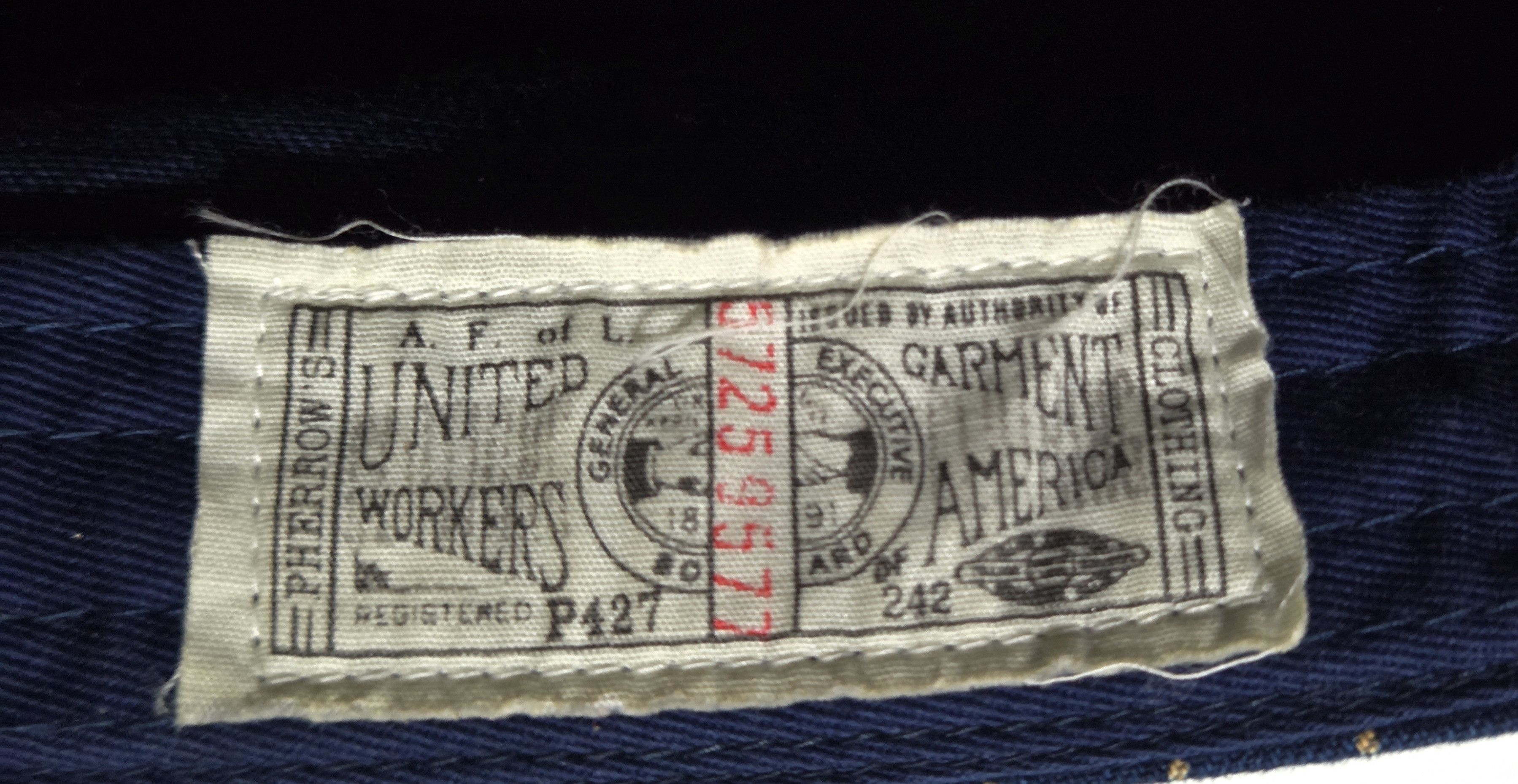 Pherrow's Vintage Pherrow's Indigo Wabash Stripe Work Cap Railroader Size ONE SIZE - 5 Thumbnail