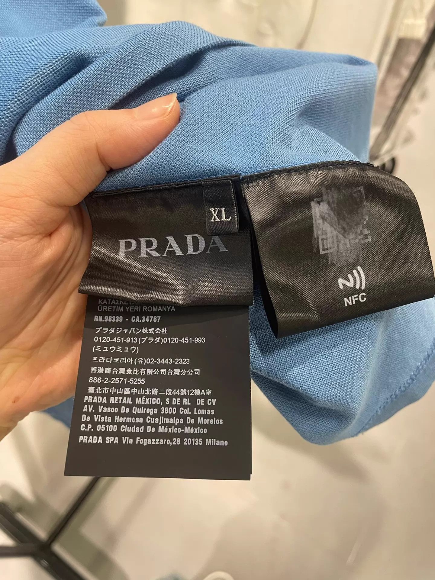 Prada PRADA Blue Knit Short Sleeve Polo Shirt XL Like New Size US XL / EU 56 / 4 - 4 Thumbnail