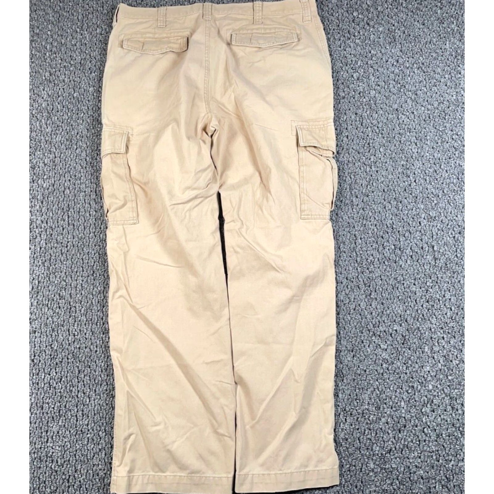 Vintage VINTAGE Baggy Loose Fit Cargo Pants Men's 39 x 32 Beige Pockets Cargo Pants Men 39x32 Regular Beige Mens Pants Regular Men Beige 90s? Size US 39 - 2 Thumbnail