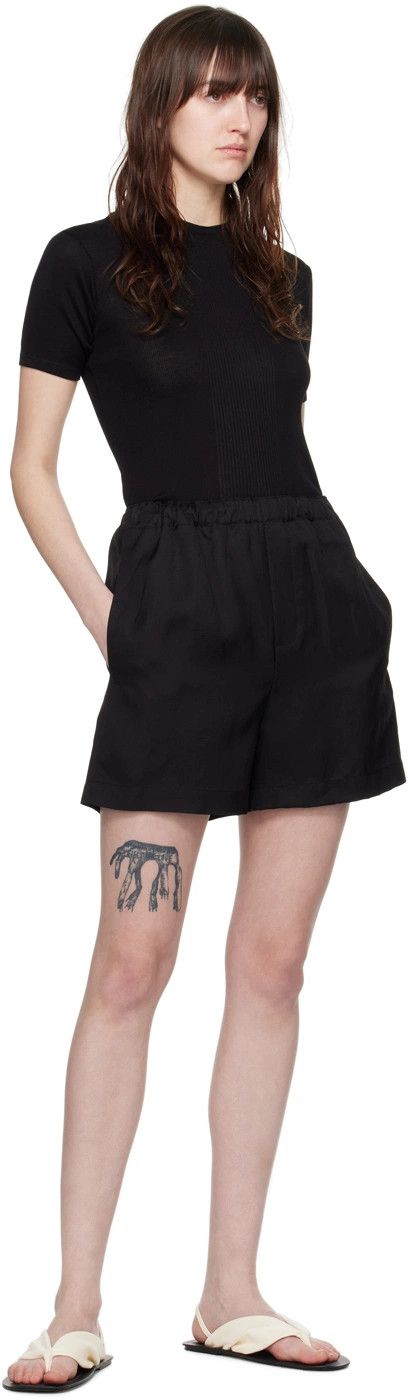 Loulou de Saison o1s22i1n1024 Viscose Linen Seto Shorts in Black Size 27" / US 4 / IT 40 - 2 Thumbnail