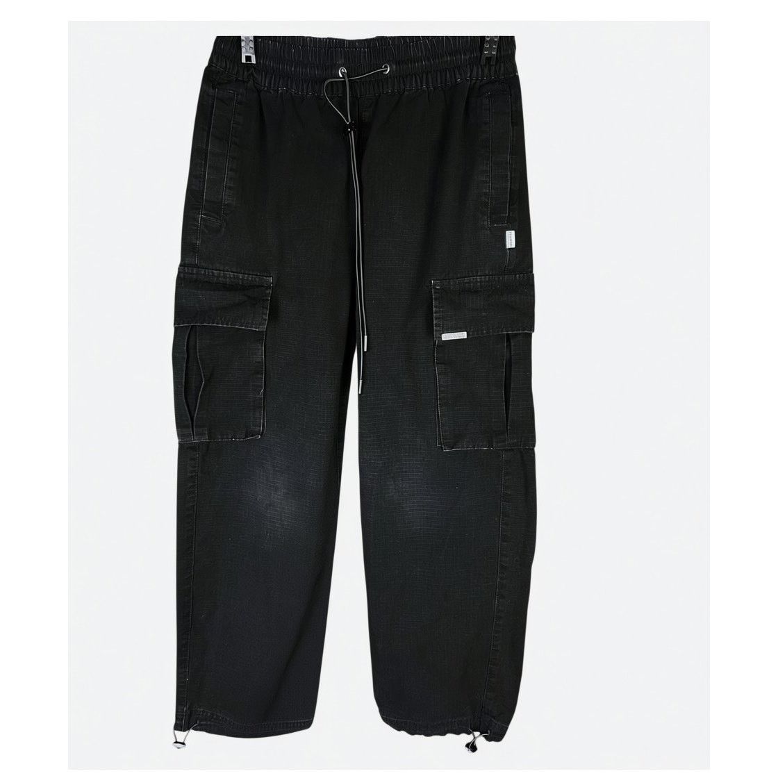 Carre Carre Paris France Men's Small Black Ripcord Cargo Pants Size US 30 / EU 46 - 1 Thumbnail